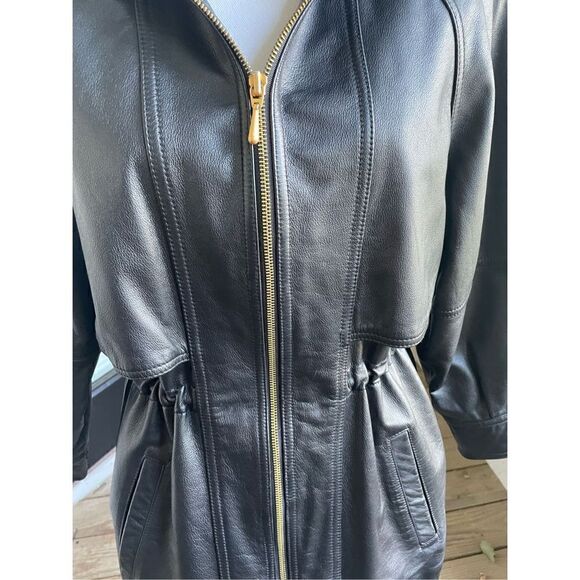 Women’s Genuine Leather Black Soft Jacket Coat Winlit New York Size P/P - Picture 13 of 14